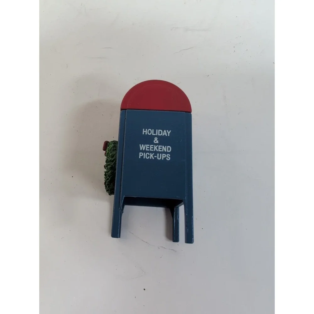 Christmas Village Metal Miniature MAILBOX‎ Red & Blue 2.25